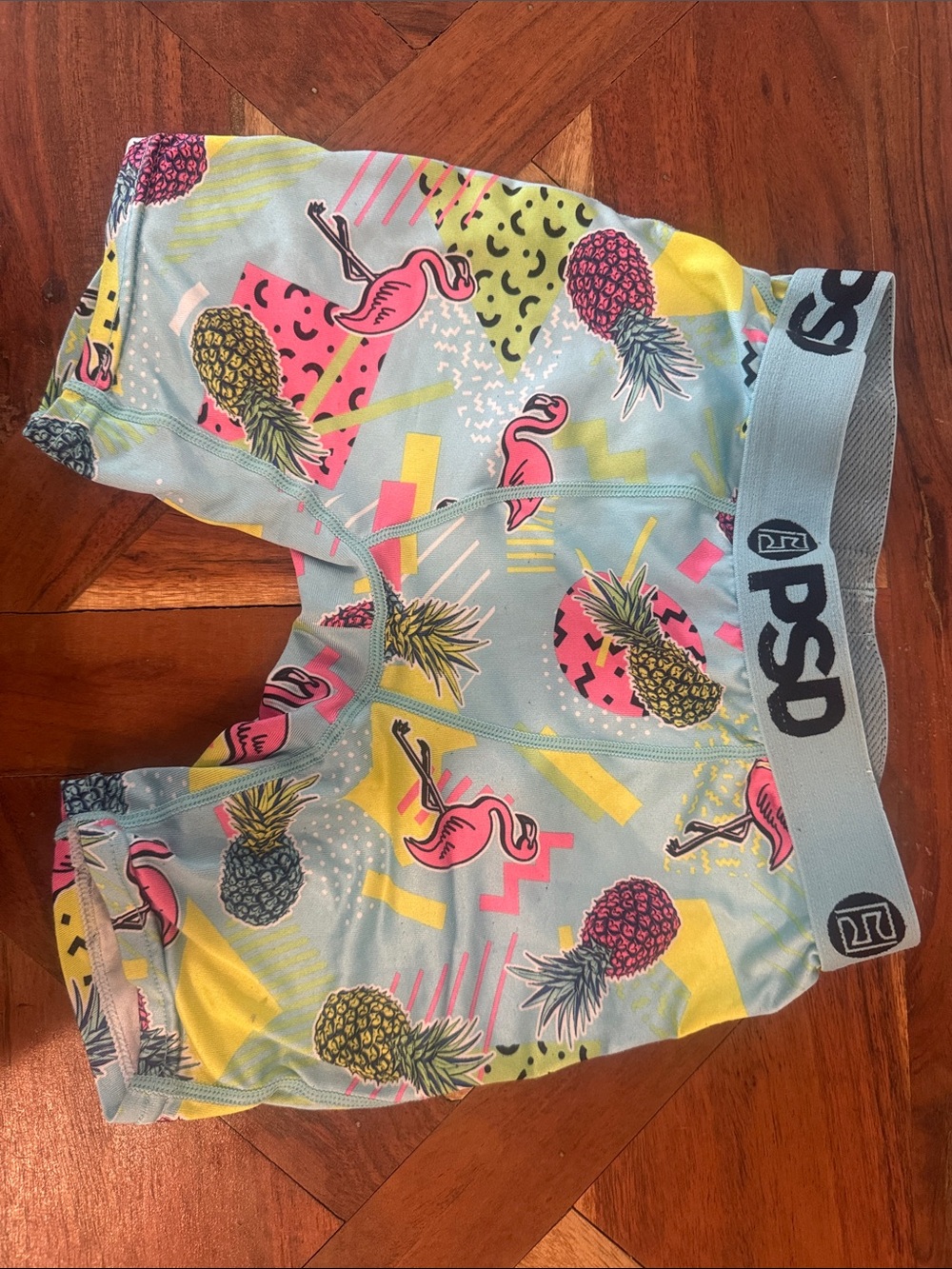 PSD Pink Flamingo & Pineapple Print Boxer Briefs - Light Blue